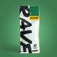 1kg Green Coffee bag labeled 'The Italian Job Blend' with Rave branding and text on a Green background