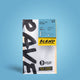 250g Coffee bag labeled 'Half-caf Blend' with Rave branding and text on a pastel blue background